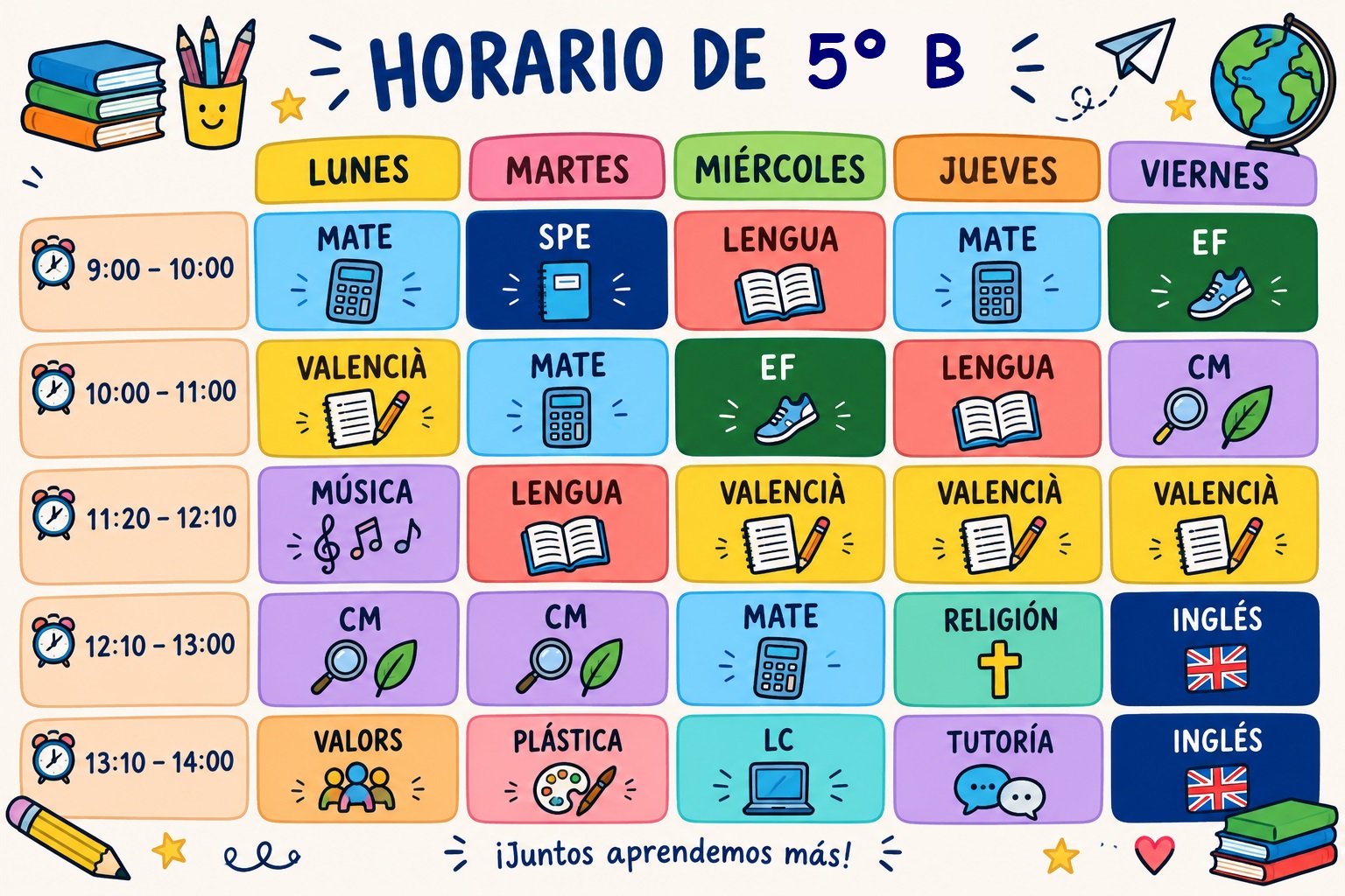 horario 5º B